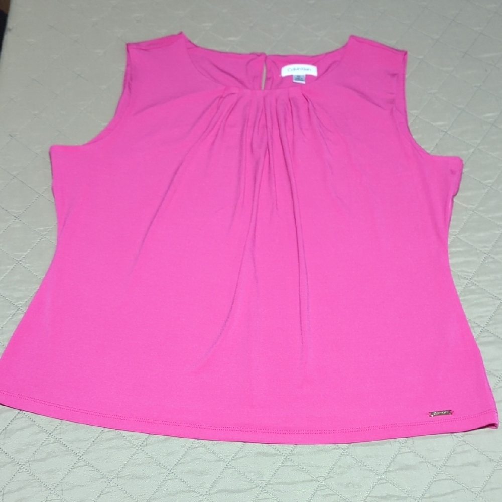 Calvin Klein Fuchsia Sleeveless Blouse Women's Size XL